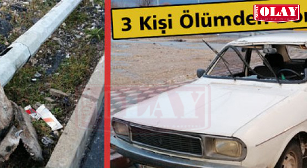AYDINLATMA DİREĞİ OTOMOBİLİN ÜZERİNE DÜŞTÜ