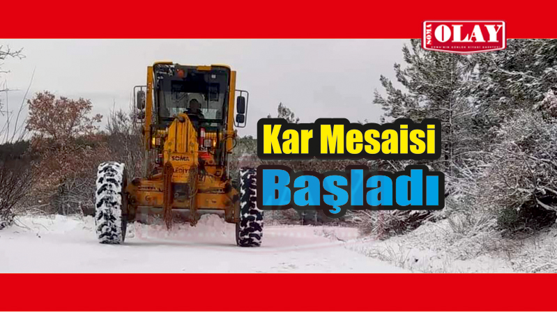 Soma Belediyesi ekiplerinin kar mesaisi