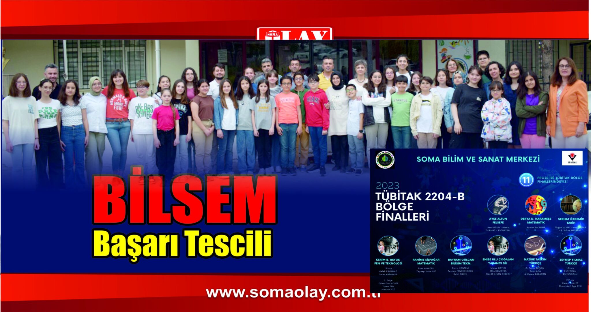 SOMA BİLSEM TÜBİTAK EGE BÖLGE FİNALLERİNE DAMGA VURDU