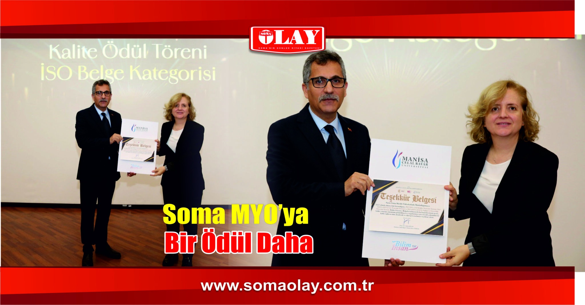 SOMA MYO ISO BELGE KATEGORİSİNDE ÖDÜL ALMAYA HAK KAZANDI